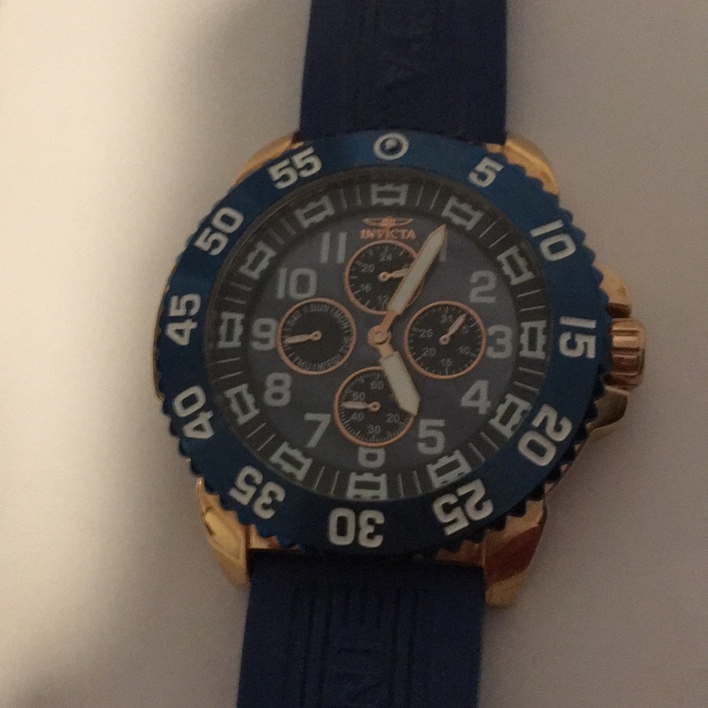 Invicta,Blue and Rose Gold, Pro Diver